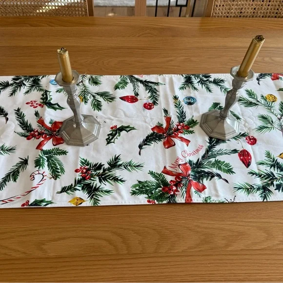 Sur la Table Christmas Table Runner- Long 108”x 16” - Picture 3 of 6